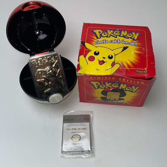 Nintendo Other - Pokémon Authentic Special Edition 23 Karat Gold Plated Trading Card #25 Pikachu